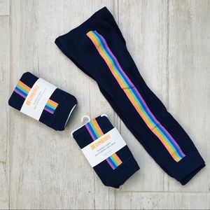Gymboree Baby Footless Tights Navy Rainbow